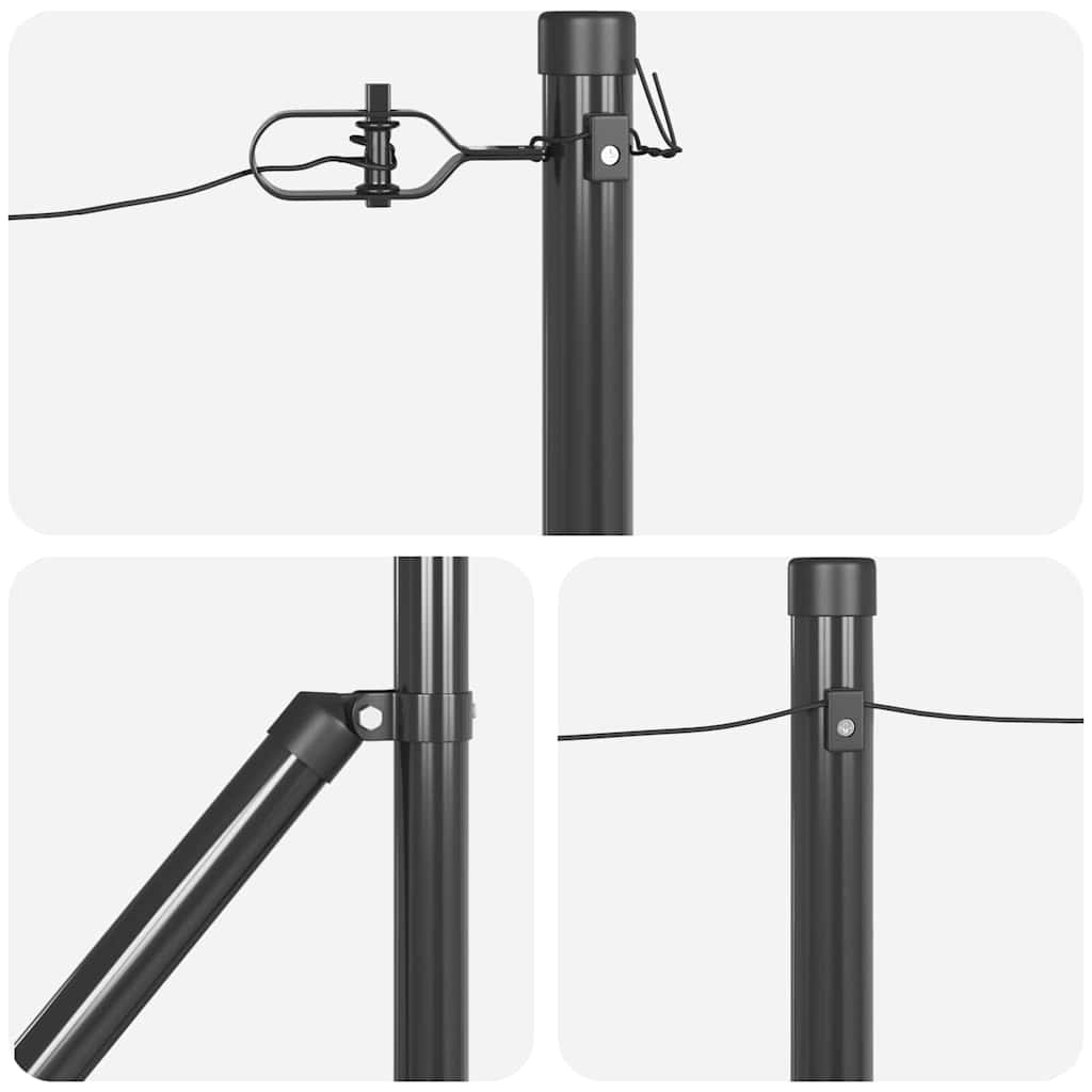 Ground Spike Fence Post 52 pcs Grey 60 cm Powder-Coated Steel