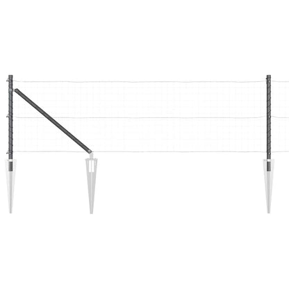 Ground Spike Fence Post 52 pcs Grey 60 cm Powder-Coated Steel