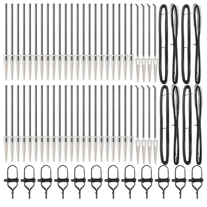 Ground Spike Fence Post 52 pcs Grey 60 cm Powder-Coated Steel