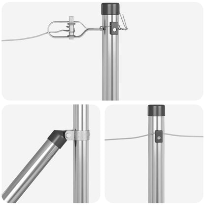 Ground Spike Fence Post 26 pcs Silver 60 cm Powder-Coated Steel