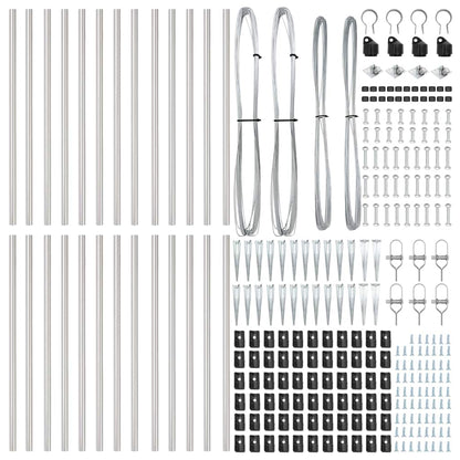 Ground Spike Fence Post 26 pcs Silver 60 cm Powder-Coated Steel