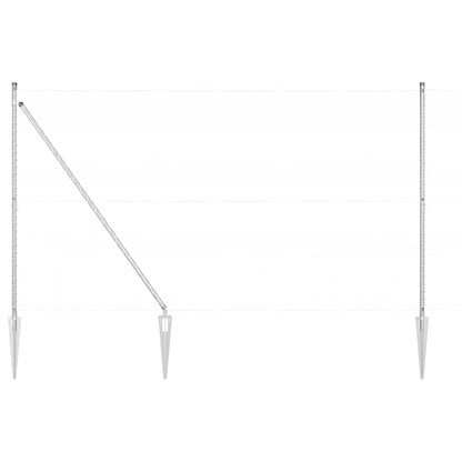 Ground Spike Fence Post 52 pcs Silver 170 cm