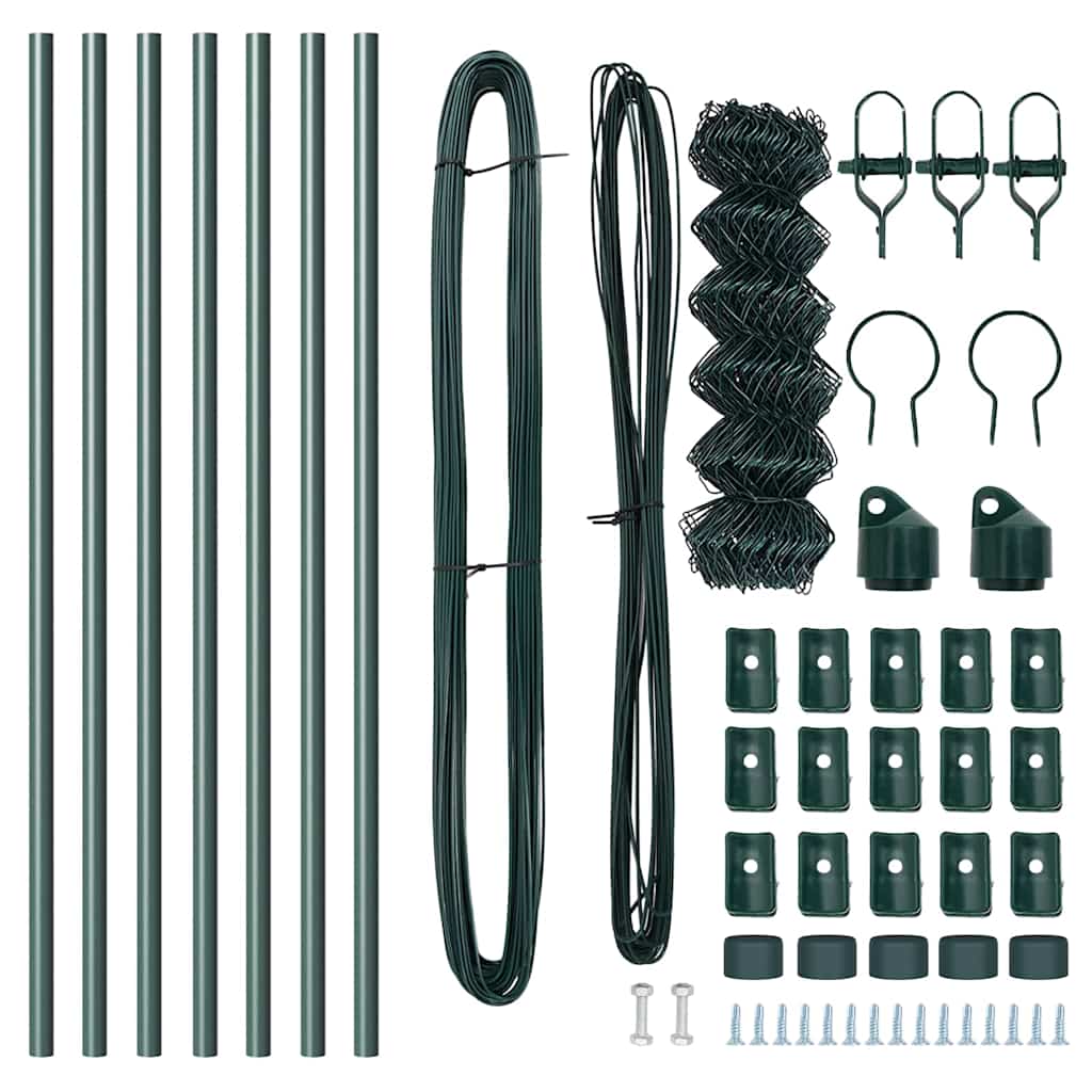 Fence Post Green 10 x 0.6 m (40 x 40 mm mesh) Steel and PVC