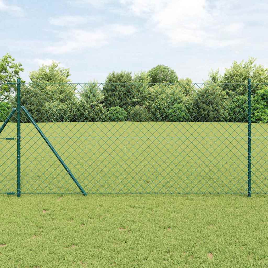 Fence Post Green 10 x 1.4 m (60 x 60 mm mesh) Steel and PVC