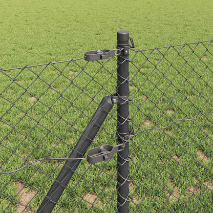 Fence Post Grey 10 x 0.6 m (40 x 40 mm mesh) Steel and PVC