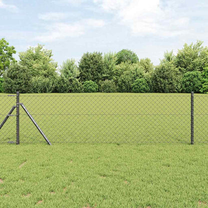 Fence Post Grey 10 x 0.6 m (40 x 40 mm mesh) Steel and PVC