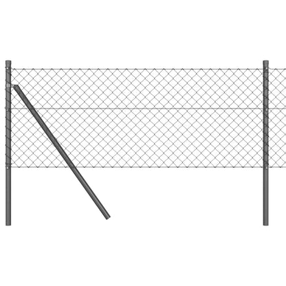 Fence Post Grey 10 x 0.6 m (40 x 40 mm mesh) Steel and PVC