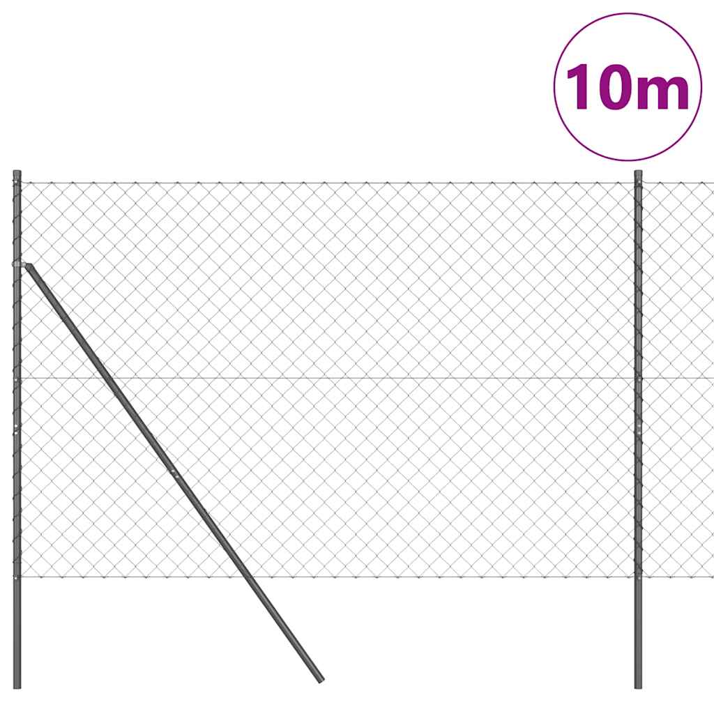 Fence Post Grey 10 x 1.6 m (60 x 60 mm mesh) Steel and PVC