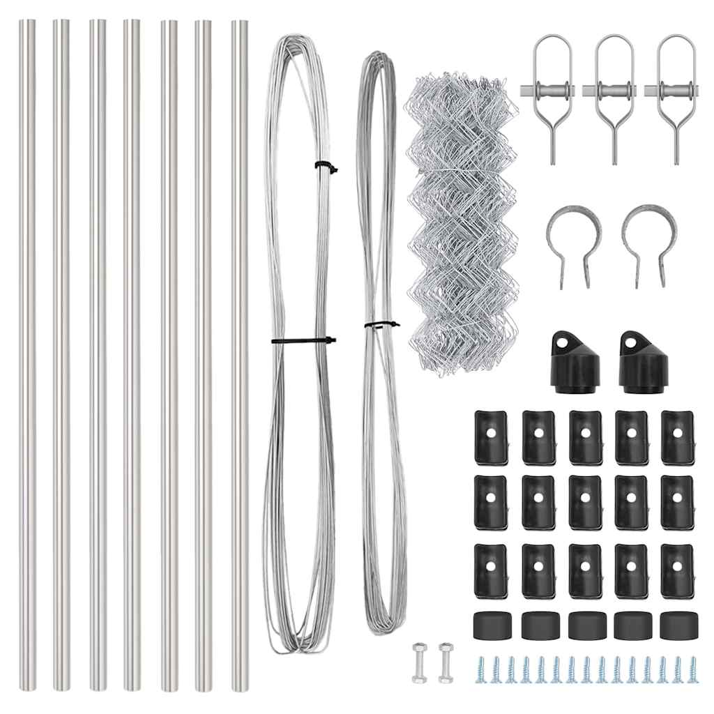 Fence Post Silver 10 x 0.6 m (40 x 40 mm mesh) Steel