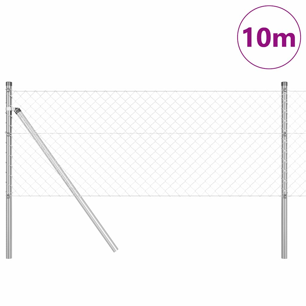 Fence Post Silver 10 x 0.6 m (40 x 40 mm mesh) Steel