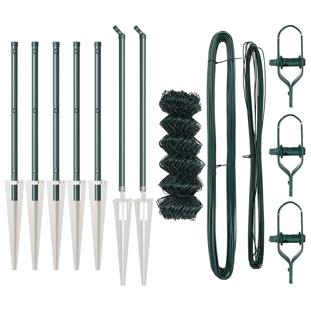 Fence Post Green 10 x 0.6 m (40 x 40 mm mesh) Steel and PVC