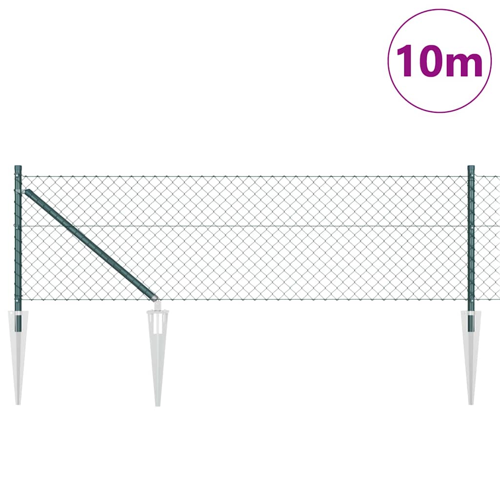 Fence Post Green 10 x 0.8 m (40 x 40 mm mesh) Steel and PVC