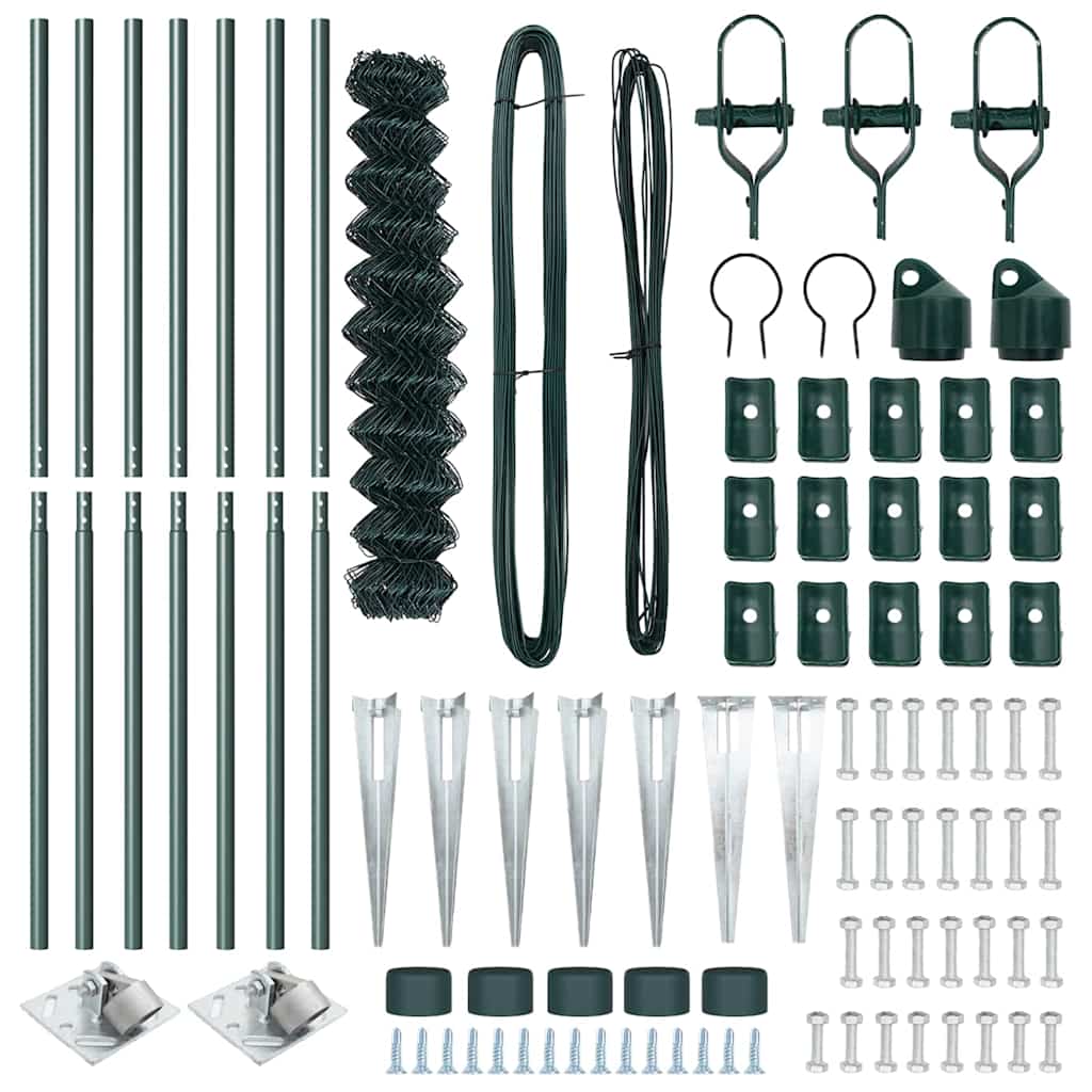 Fence Post Green 10 x 1 m (40 x 40 mm mesh) Steel and PVC