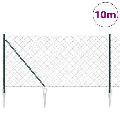 Welded Wire Fence with Spikes 10 x 1 m (W x H) PVC-Coated Steel