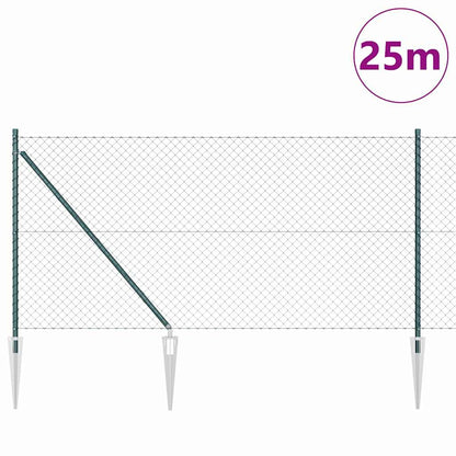 Welded Wire Fence with Spikes 25 x 1 m (W x H) PVC-Coated Steel