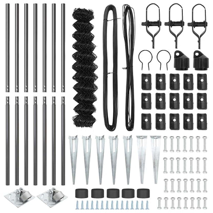 Fence Post Grey 10 x 1.4 m (60 x 60 mm mesh) Steel and PVC