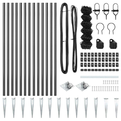 Fence Post Grey 25 x 0.6 m (40 x 40 mm mesh) Steel and PVC