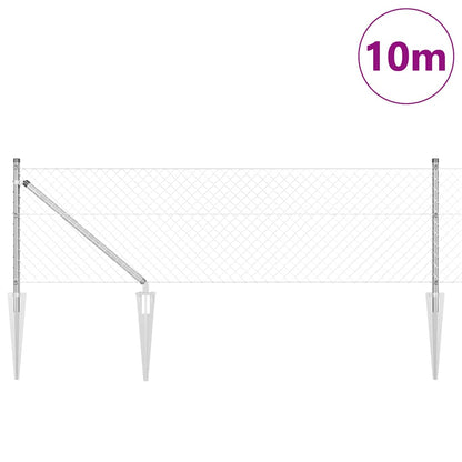 Fence Post Silver 10 x 0.8 m (40 x 40 mm mesh) Steel