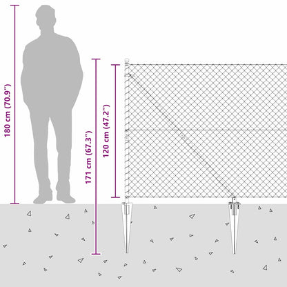 Fence Post Silver 10 x 1.2 m (40 x 40 mm mesh) Steel