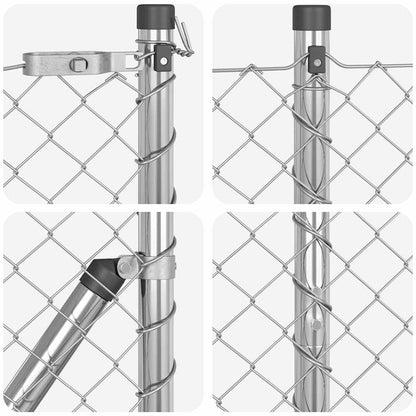 Fence Post Silver 10 x 1.5 m (40 x 40 mm mesh) Steel