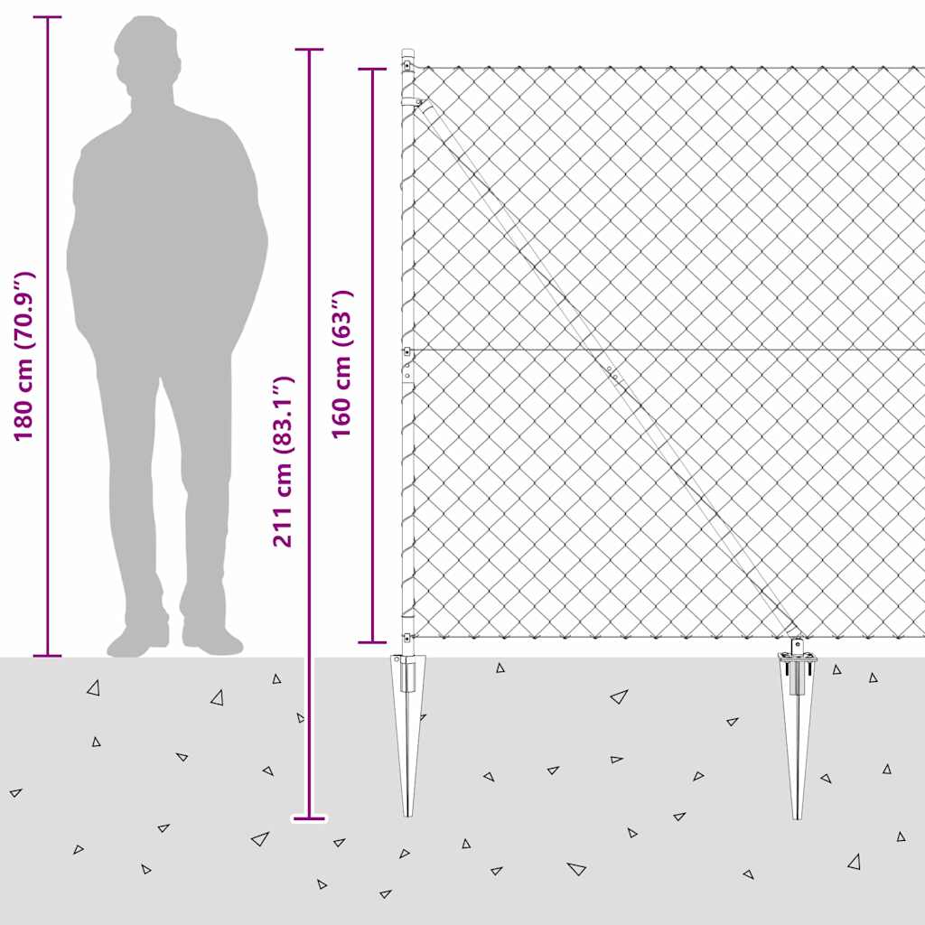 Welded Wire Fence with Spikes 10 x 1.6 m (W x H)