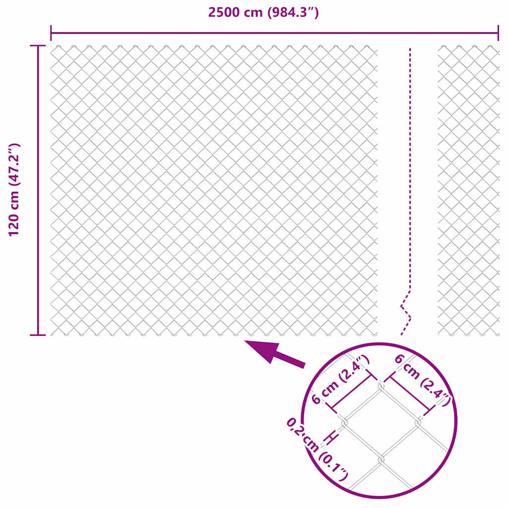 Welded Wire Fence with Spikes 25 x 1.2 m (W x H)