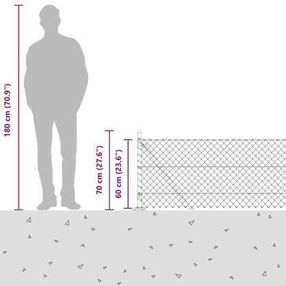 Fence Post Green 10 x 0.6 m (40 x 40 mm mesh) Steel and PVC