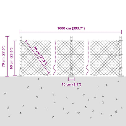 Fence Post Green 10 x 0.6 m (40 x 40 mm mesh) Steel and PVC
