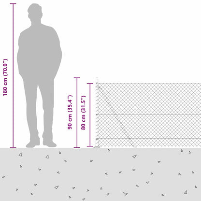 Welded Wire Fence with Concrete Base 10 x 0.8 m (W x H)
