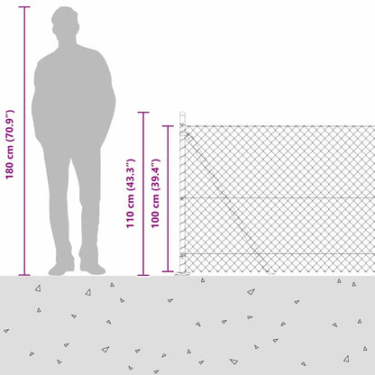 Welded Wire Fence with Concrete Base 10 x 1 m (W x H)