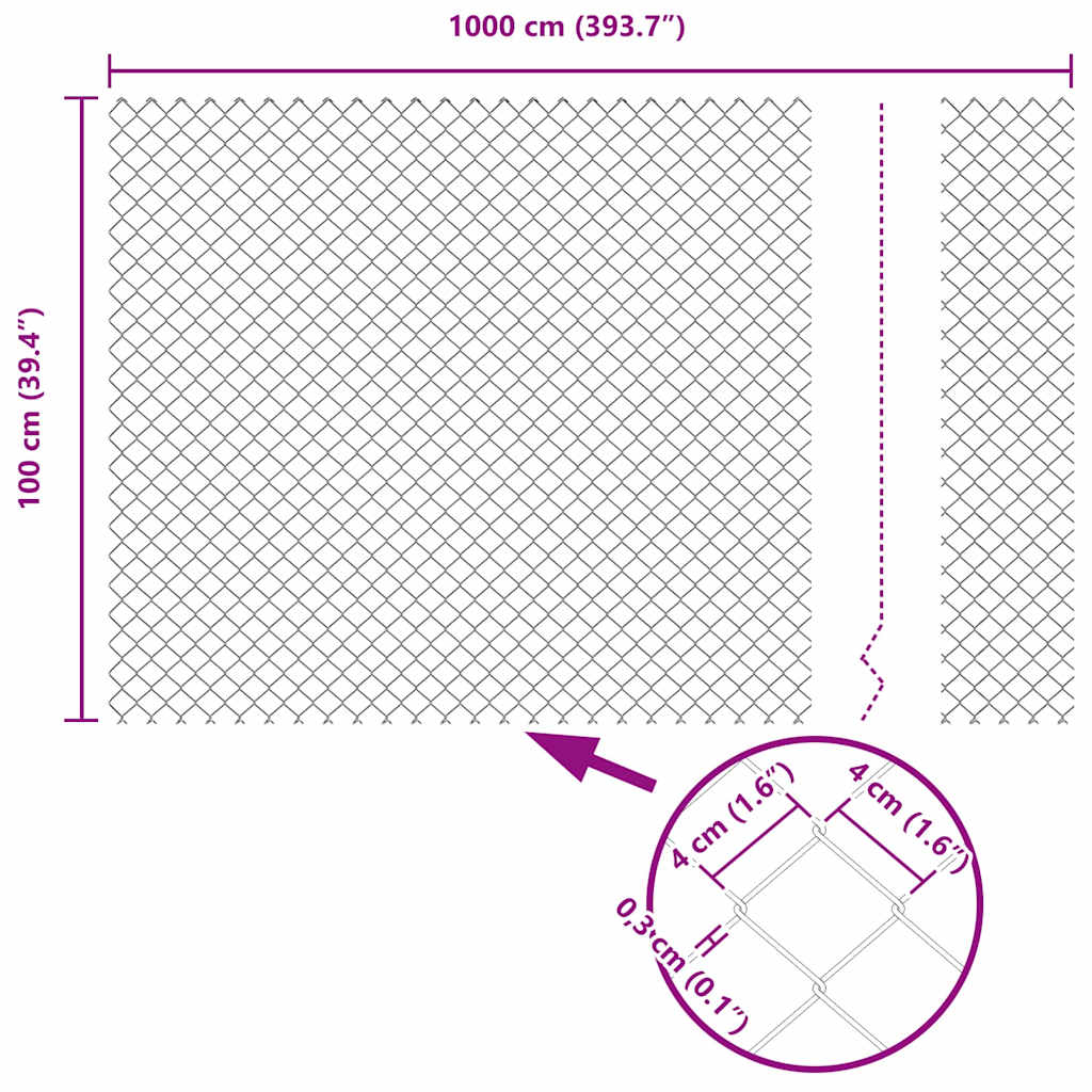 Welded Wire Fence with Concrete Base 10 x 1 m (W x H)