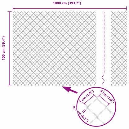 Welded Wire Fence with Concrete Base 10 x 1 m (W x H)