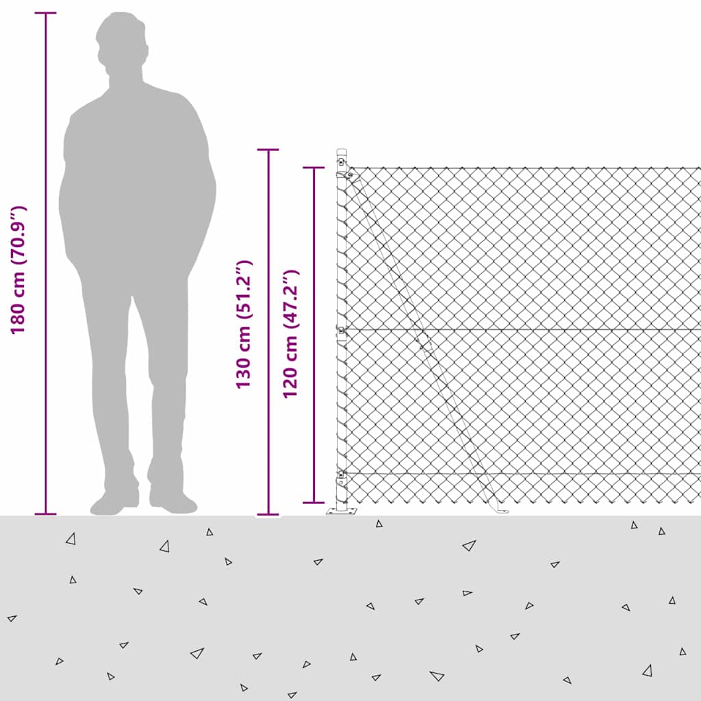 Welded Wire Fence with Concrete Base 10 x 1.2 m (W x H)