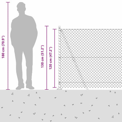Welded Wire Fence with Concrete Base 10 x 1.2 m (W x H)