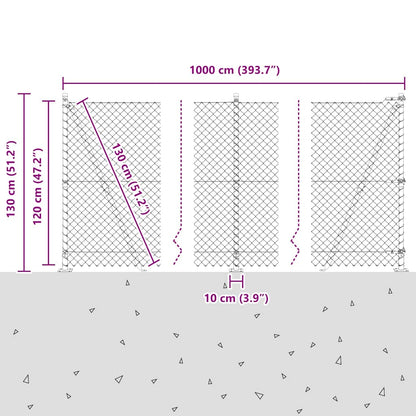 Welded Wire Fence with Concrete Base 10 x 1.2 m (W x H)