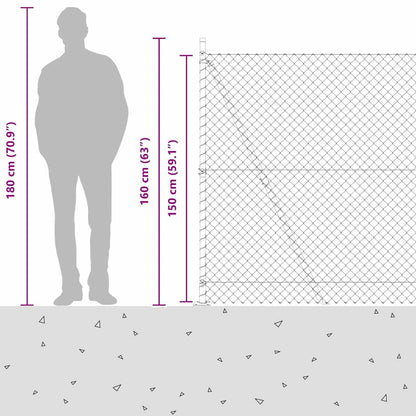 Welded Wire Fence with Concrete Base 10 x 1.5 m (W x H)