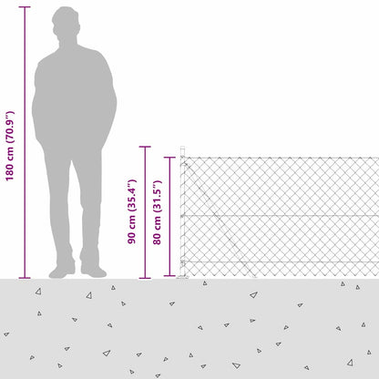 Welded Wire Fence with Concrete Base 10 x 0.8 m (W x H)