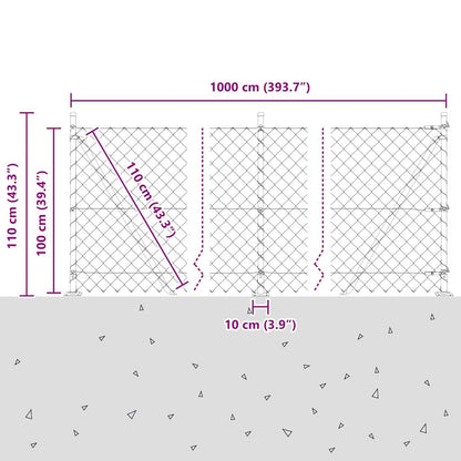 Welded Wire Fence with Concrete Base 10 x 1 m (W x H)