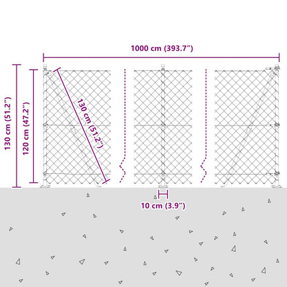 Welded Wire Fence with Concrete Base 10 x 1.2 m (W x H)