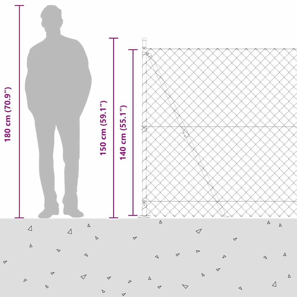 Welded Wire Fence with Concrete Base 10 x 1.4 m (W x H)