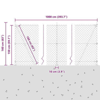 Welded Wire Fence with Concrete Base 10 x 1.5 m (W x H)