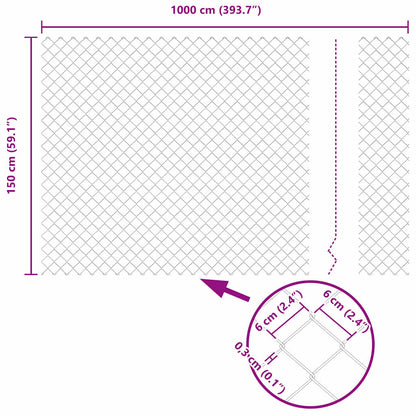 Welded Wire Fence with Concrete Base 10 x 1.5 m (W x H)