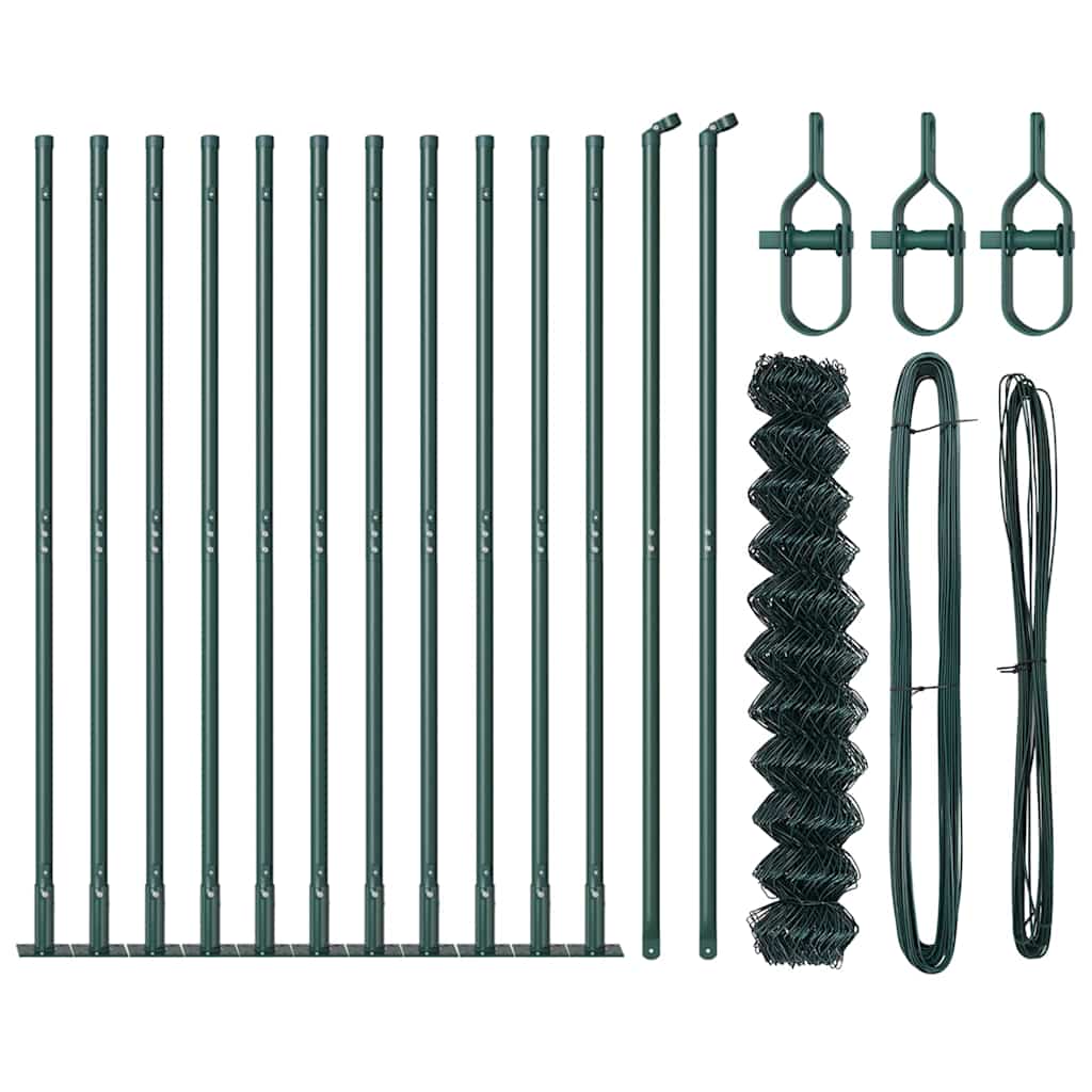 Fence Post Green 25 x 1 m (40 x 40 mm mesh) Steel and PVC