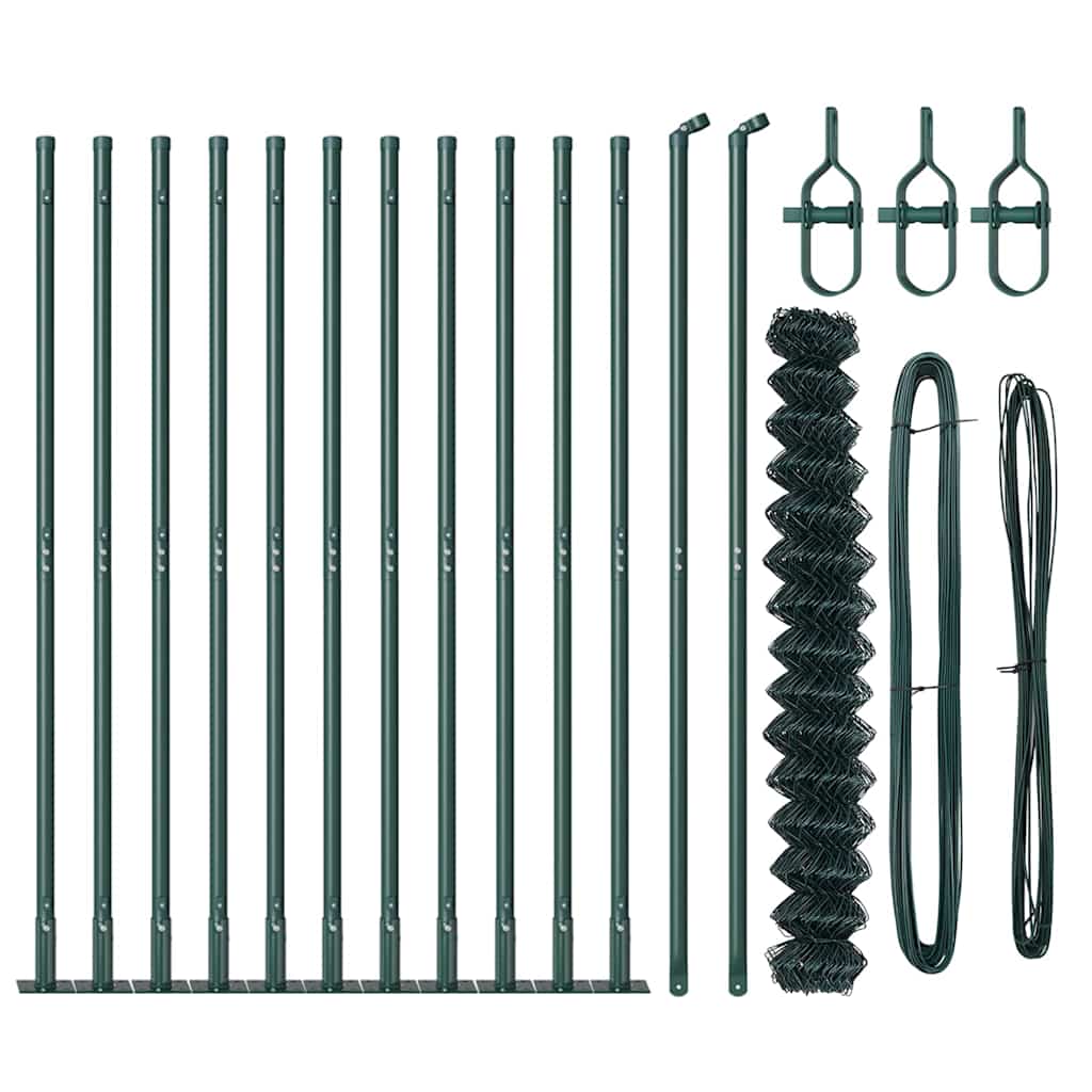 Fence Post Green 25 x 1.6 m (60 x 60 mm mesh) Steel and PVC