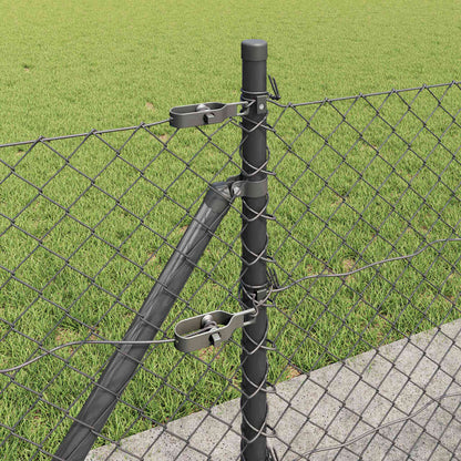 Fence Post Grey 10 x 0.6 m (40 x 40 mm mesh) Steel and PVC