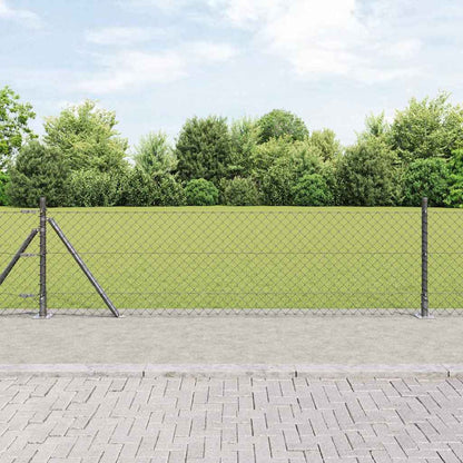 Fence Post Grey 10 x 0.6 m (40 x 40 mm mesh) Steel and PVC