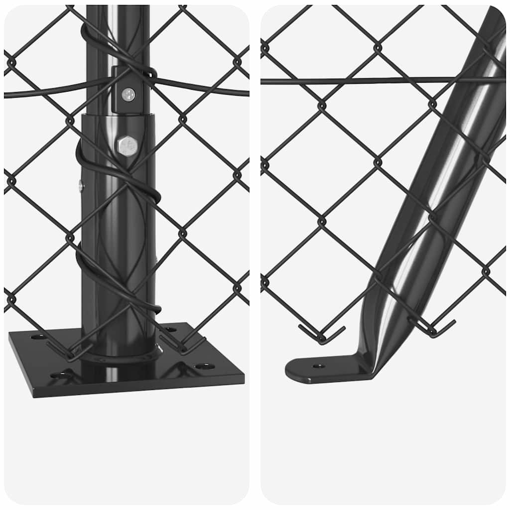 Fence Post Grey 10 x 1.5 m (40 x 40 mm mesh) Steel and PVC