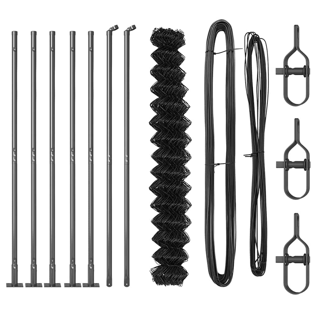 Fence Post Grey 10 x 1.5 m (60 x 60 mm mesh) Steel and PVC