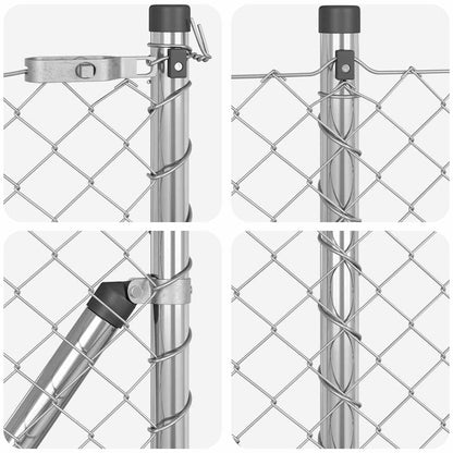Fence Post Silver 10 x 1 m (40 x 40 mm mesh) Steel