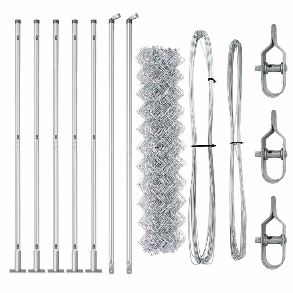 Fence Post Silver 10 x 1 m (40 x 40 mm mesh) Steel